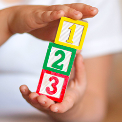 three numbered blocks
