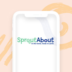 mobile phone with sproutabout logo